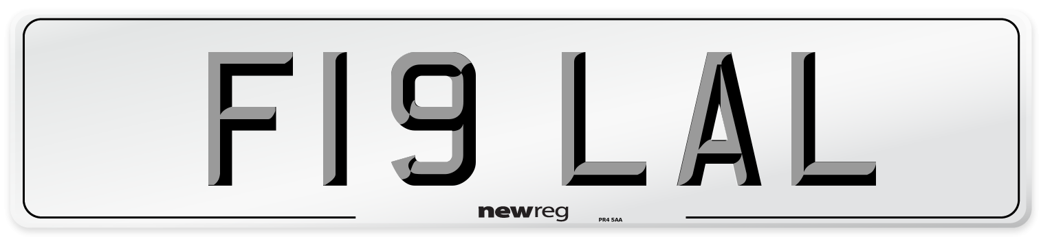 F19 LAL Number Plate from New Reg